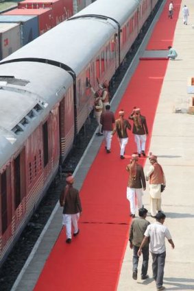 Maharajas Express red carpet.