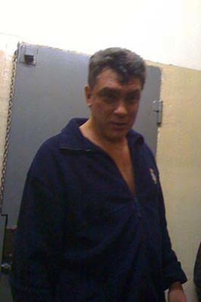 Nemtsov in jail after his arrest on New Year's Eve.