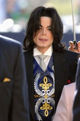 Michael Jackson arrives at court during his 2005 child molestation trial.