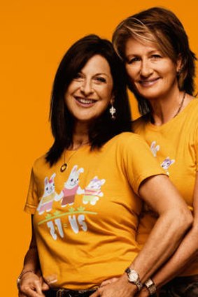 Kerryn Phelps and her partner Jackie Stricker as seen in the Wear It With Pride campaign.
