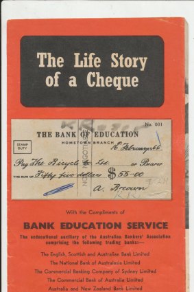 Museum piece: The Bank Education Service's brochure on how to use a cheque.