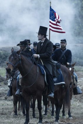 Daniel Day-Lewis as President Abraham Lincoln in <i>Lincoln</i>.