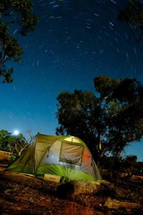 Starry night: environmental scientists camp at Naree Station outside Bourke.
