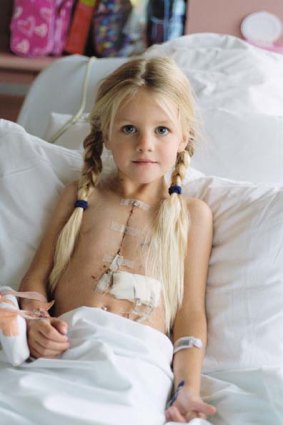 Maddison aged five and a half after open-heart surgery.