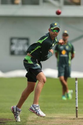 Ever improving: Nathan Lyon trains at the SCG.