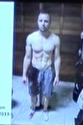 Shown in court: An image of Oscar Pistorius shirtless.