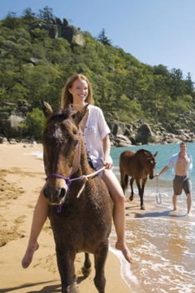 Horse riding on Horseshoe Bay.