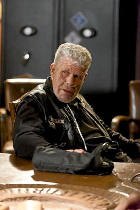 Ron Perlman plays the leader of a biker gang, Clay Morrow, in <i>Sons of Anarchy</i>.
