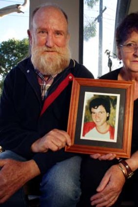 Sue Martin with her former partner Barry and a picture of their late son.