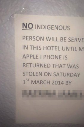 The sign which was erected outside a Coolgardie pub.