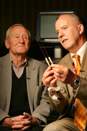 Professor Ken Thompson (right) with patient Thomas Monaghan.