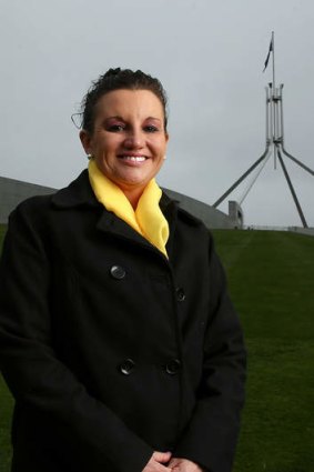 Portrait of PUP Senator Jacqui Lambie on her first day at Parliament House as a Senator, in Canberra on Thursday 3 July 2014. Photo: