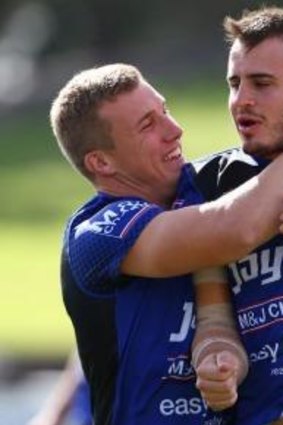 Blues brothers?: Canterbury's Trent Hodkinson and Josh Reynolds.