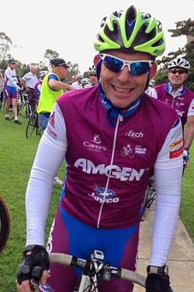 No spin: Tony Abbott during a charity bike ride.