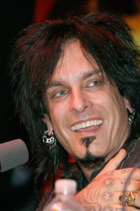 Brandi's husband, Nikki Sixx, pictured at a 2006 media conference.