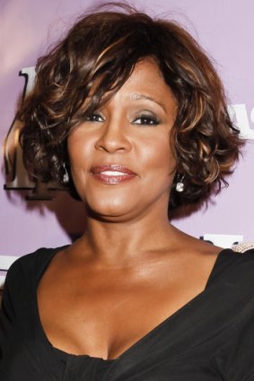 Whitney Houston arrives at The love of R&B Grammy Party in Hollywood on February 9.