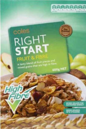 Coles Right Start cereal.