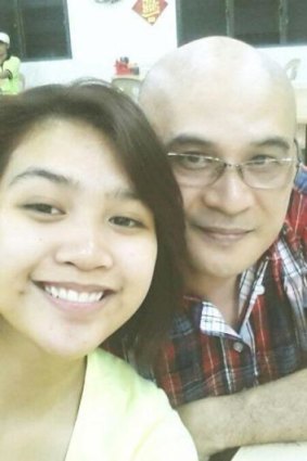 Maira Elizabeth Nari with her father Andrew Nari, the chief steward on missing Malaysia Airlines plane MH370.