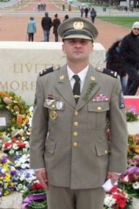 Krunoslav Bonic at the Anzac Day commemoration in Canberra in 2012.