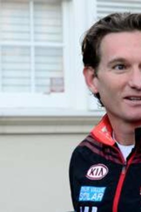 James Hird denies new allegations as he leaves his home.