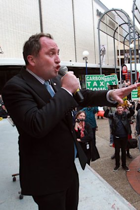 Senator Barnaby Joyce’s anti-carbon tax rally.