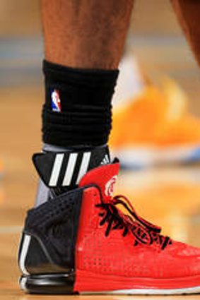 Shoes worn by the Chicago Bulls against the Denver Nuggets.