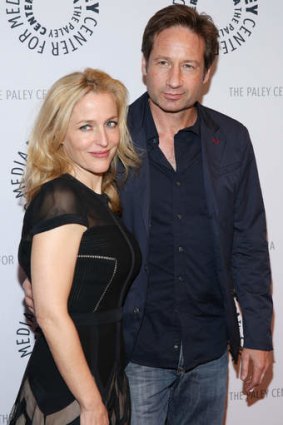 Gillian Anderson and David Duchovny attend The Truth Is Here: <i>The X-Files</i> anniversary talk presented by the Paley Center in New York City.