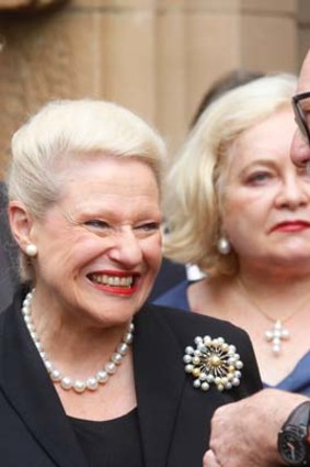 They mourned ... Bronwyn Bishop and John and Caroline Laws.