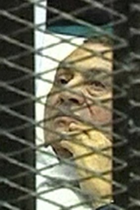 Deposed Egyptian president Hosni Mubarak denies all charges at court yesterday.
