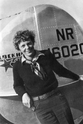Aviator Amelia Earhart pictured with her Lockheed Electra10E before her ill-fated quest to fly around the world.