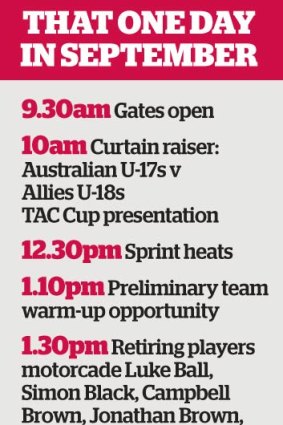 Grand Final timetable.