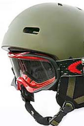 The GoPro bike camera mounted on a helmet.