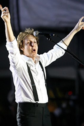 Paul McCartney revs up the crowd at the Coachella music festival in California.