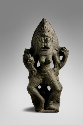 The 12th century statue of the Hindu goddess Pratyangira.