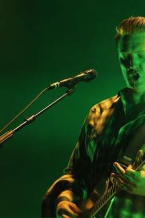 Queens of The Stone Age singer Josh Homme performing in Newcastle as part of their Australian tour