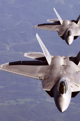 US Air Force F/A-22A Raptor fighters in a file picture. An F-22A has crashed  in California, killing the pilot.