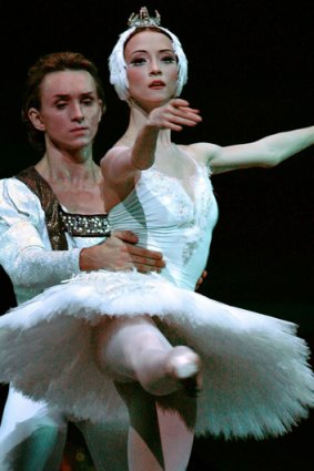 Russian Ballerina Svetlana Lunkina performing during a rehearsal of the "Swan Lake" in 2006.