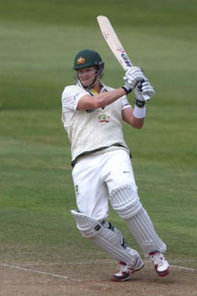 Less tense: Shane Watson on his way to 90 against Somerset.