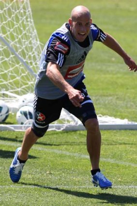 In training ... Trent McClenahan with Sydney FC.