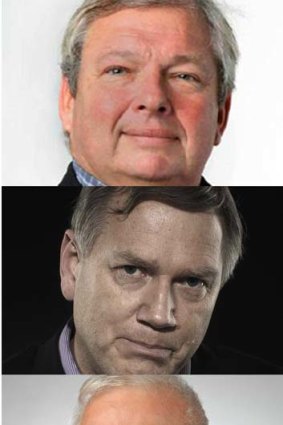 The right stuff: From top, Piers Akerman, Andrew Bolt and Gerard Henderson.