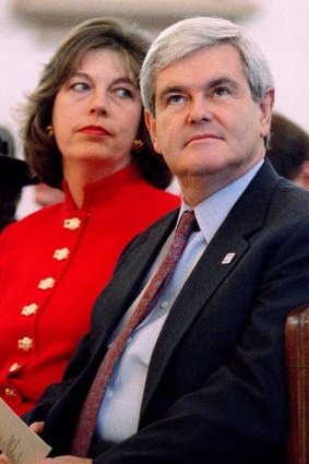 Newt Gingrich sits with former wife Marianne in January 1995. Photo: Reuters