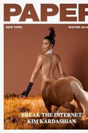 Horsing around: Kim "Kentaur" Kardashian West.