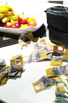 'Jake' later supplied the radio station with a picture of his freeway cash haul.