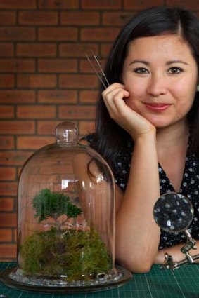 Tiny wonders ... Amy Wong and her terrarium creations.
