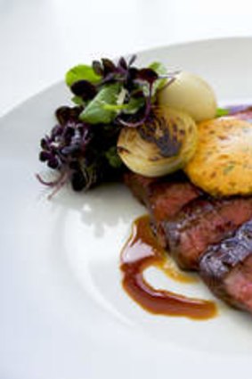 42-hour cooked Wakanui beef-flank steak served at 50 Bistro, the flagship restaurant at Christchurch's The George.