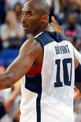 Kobe Bryant on court against the Boomers earler.