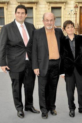 Father and sons … Rushdie with sons Zafar and Milan in London last year.