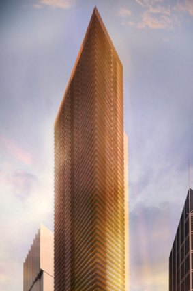 An artist's impression of the planned 67-storey development, which will rank among the city's tallest buildings.
