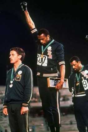 Peter Norman, left, makes a stand.