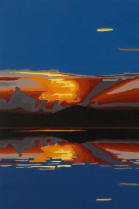 <i>Sky Over Brou Lake</i> by Manuel Pfeiffer is on display in the 10th anniversary celebration exhibition at Bungendore Fine Art.